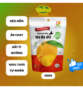 [ĂN LÀ GHIỀN]Xoài sấy dẻo muối ớt tự nhiên, nguyên miếng hàng đẹp tiêu chuẩn xuất khẩu